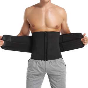 2021 Design New <b>Men</b> Gym Sweat Sauna <b>Waist</b> <b>Trainer</b> Double Strap Zip Vest Weight Loss Top Neoprene Body Shaper - Product Image 2