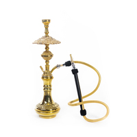 Chicha miniature de luxe Farida égyptienne en laiton massif, technique de laque, 65 cm, finition oxyde d'or, option de vente en gros disponible