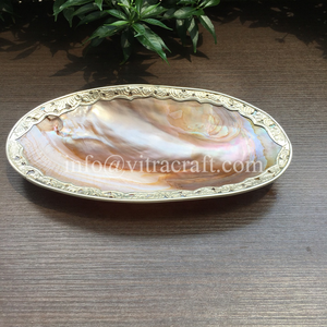 Assiette de perles ROSES incrustées de NICKEL LUXUEUX, assiette de nacre, ensemble de service de caviar design de luxe - Product Image 3