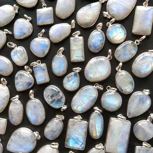 Hot Selling Fashion Trend <b>Mens</b> and Womens Moonstone Natural Rough Stone Necklace Chandelier Pendant Moonstone <b>Bracelet</b> Tiny Pen - Product Image 1