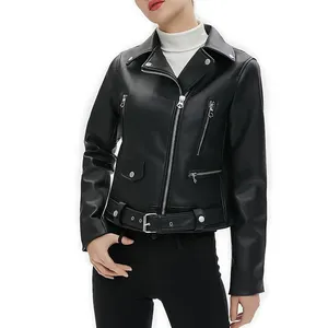2023新しい売れ筋女性の合成皮革ジャケット最高品質のファッショナブルなカジュアルレザージャケット