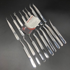 Pinzas de extensión de pestañas con agarre de diamante de acero inoxidable sostenible japonés con logotipo personalizado de alta calidad al por mayor - Product Image 6