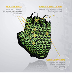ถุงมือปั่นจักรยานแบบครึ่งนิ้วสำหรับทุกเพศระบายอากาศได้ดีมีห่วงปิดตะขอแบบปรับได้เคลือบโพลียูรีเทนสำหรับมอเตอร์ไซค์กีฬากลางแจ้ง - Product Image 3