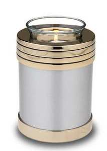 American Style Brass <b>Tea</b> Light Cremation <b>Urn</b> <b>for</b> Military Veteran Adult Soldier Customizable Handmade Patriotic Design - Product Image 5