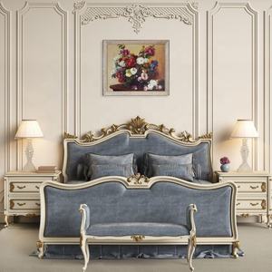 Luxury Antique King Size <b>Bed</b> <b>Frame</b> Hand-Carved Wooden Italian Style Designs French Bedroom Sets Furniture from Solid Wood - Product Image 1