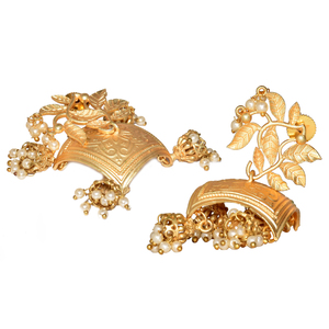 Trending handmade light <b>weight</b> stud <b>hoop</b> Brass jhumka Earrings for girls and women - Product Image 2