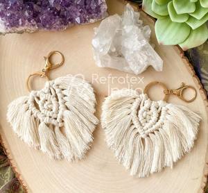 Porte-clés en coton fait à la main, macramé, accessoire de qualité supérieure - Product Image 2