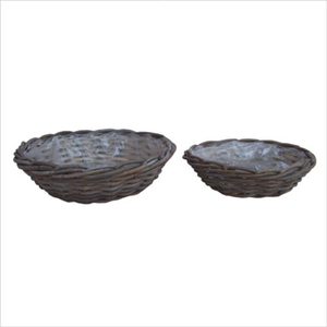 Rattan Basket Fruit Bowl Set Of 2 - Product Image 1