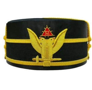 Masonic Fez-funda negra, barata, personalizada, noche, templaria, bordada - Product Image 4