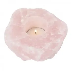 Pha Lê Chữa Bệnh Bán Buôn Chất Lượng Tốt Nhất Rose Quartz Candle Holder Cho Con Dấu Chất Lượng Tuyệt Vời Candle Holder