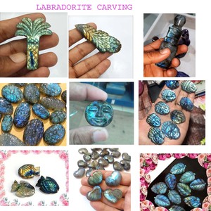 Meilleure qualité naturel doré Flashy Labradorite nuage sculpture pierre précieuse fête des mères bijoux en cristal de guérison - Product Image 4