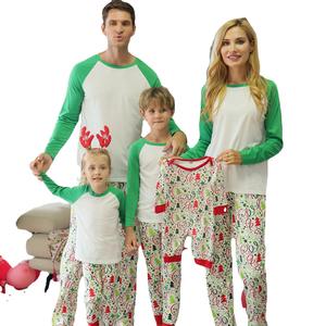 Wholesale Unisex <b>Christmas</b> print suit <b>Family</b> Long sleeved <b>christmas</b> <b>pajamas</b> Sets Sleeping set - Product Image 1