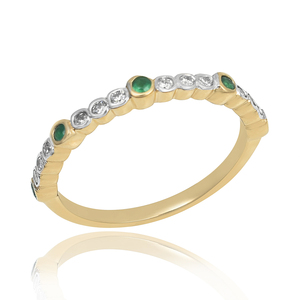 Joyería fina más vendida, anillo de banda de media eternidad de ónix verde de Plata de Ley 925 con piedras preciosas para joyería de boda - Product Image 1