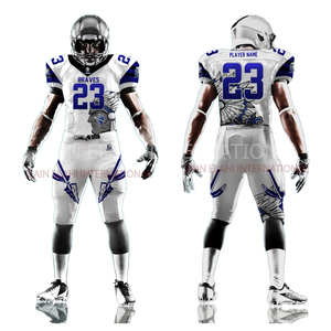 2025 gros uniforme de Football américain pour garçons jeunes couleur personnalisée XL haut de Football américain chemises Technique de Sublimation - Product Image 5