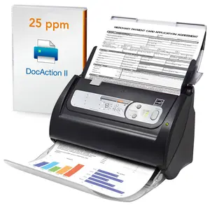 Plustek PS186 Scanner per documenti a colori Duplex, pulsante One-Touch con alimentatore automatico di documenti, ADF. Facile da usare. Windows solo