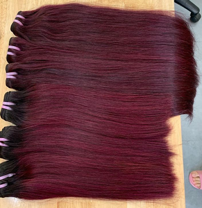 Cabello humano vietnamita súper doblemente estirado, puntas gruesas, cutícula alineada, liso natural, color natural, trama a máquina, color piano. - Product Image 1