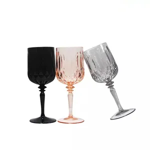 Custom Clear Colour Polycarbonate Wine Glass Cup Goblet Wedding Flutes Acrylic Crystal Glasses Plastic Champagne Flute