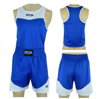 Ensemble de boxe personnalisable pas cher avec logo sur mesure, short et gilet confortables en polyester/satin de haute qualité, unisexe, adultes, Pakistan