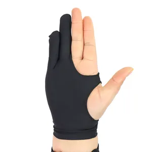 Mikailan XS/S/M/L Black Artist smudge guard Glove Two Finger Drawing Glove Reduce Friction Great for Right & Left Hand