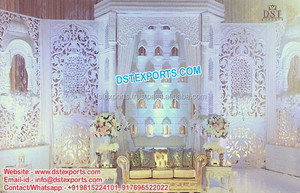 Top Asian <b>Wedding</b> Fiber Back-<b>Frame</b> Stage Sydney <b>Wedding</b> Stage with Jhumka <b>Frame</b> Imposing Fiber Back-<b>Frame</b> Stage for <b>Wedding</b> - Product Image 5