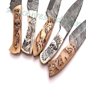 Custom Hand Made Damascus Skinning Knifes/hunting <b>Knives</b> Twist Pattern Blade Lot of 5 Pieces (smk1528) Hunting <b>Knife</b> Fixed Balde - Product Image 3