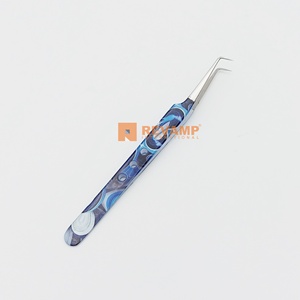 Private Label Sustainable Stainless Steel 90 Degree <b>Tweezers</b> Silver Tip Paper Coated Hand Tested Eyelash Extension <b>Tweezers</b> - Product Image 6