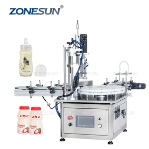 ZONESUN Automatic Magnetic Pump Essential Oil Eye Drops Chemical Liquid Perfume Glass Small Vial Bottle Filling Capping Machine