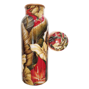 Metal Copper <b>Bottle</b> High Quality Metal Copper <b>Bottle</b> High Quality Copper <b>Bottle</b> for Health Benefit Flower Printed - Product Image 1
