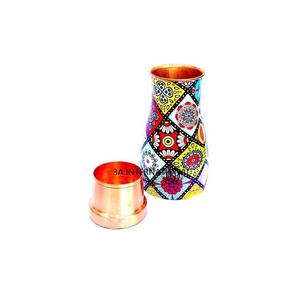 Azucarero estampado de Metal de cobre puro de último diseño del sudoeste con tapa para mesa de comedor Azucarero impreso de Metal con tapa - Product Image 1