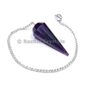 2019 New healing Amethyst 12 Faceted Pendulums - Product Image 1