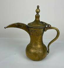 Dallah ทองเหลืองวินเทจสำหรับชาและกาแฟสำหรับบ้านและร้านอาหารหม้อกาแฟทองเหลืองโบราณ - Product Image 5
