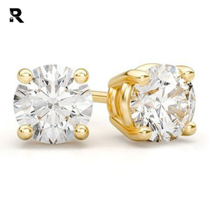 Pendientes de diamante solitario para mujer, 0,50 CTW, 14k, rosa, blanco, amarillo, oro, diamante - Product Image 3