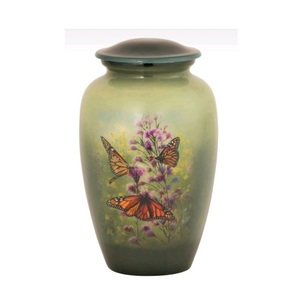Adult American Style Aluminum Wood Cremation <b>Urn</b> for Human Ashes <b>Large</b> Male Female Size 220 Cubic Inches Funeral Supplies - Product Image 1