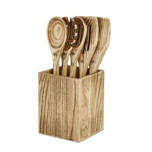 Porte-cuillère design en bois 100% pour ustensiles de cuisine, bois de forme ronde et porte-cuillère en bois poli à bas prix - Product Image 5