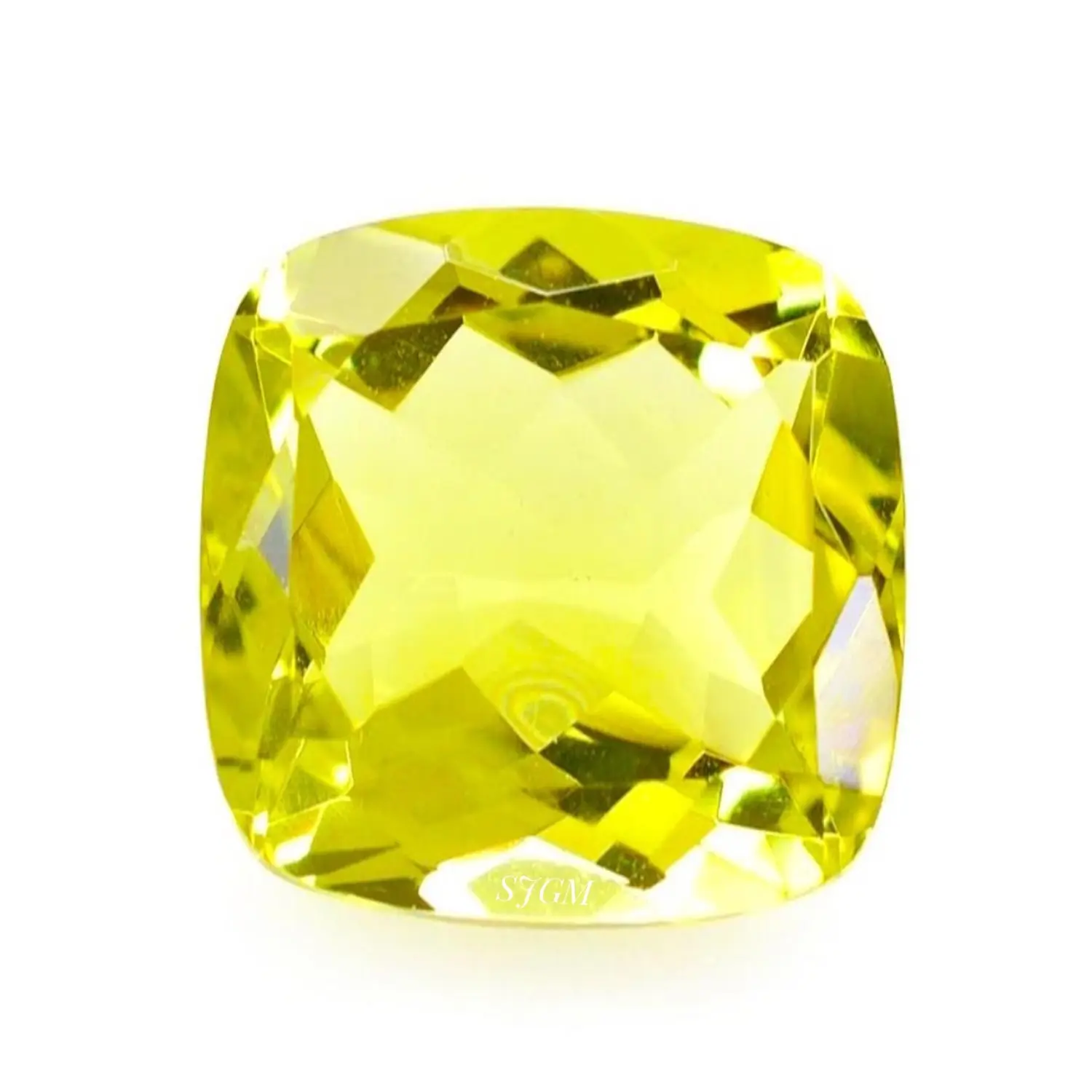 Piedra preciosa suelta facetada de alta calidad por quilate, al por mayor precio de fábrica, "8mm corte cojín, oro verde natural, limón, cuarzo" | IGI
