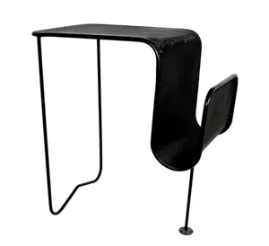 Mesa de comedor de Metal sólido minimalista moderna nórdica con soporte para revistas de papel de noticias para apartamentos pequeños muebles para el hogar