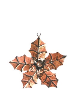 METAL BROWN LEAF CHRISTMAS DECORATION HANGING ORNAMENT HIGH QUALITY METAL CHRISTMAS DECORATION - Product Image 1