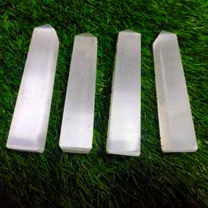 Tour d'obélisque en sélénite blanche naturelle en gros, pointe de cristal polie, tour de sélénite pour la guérison, style Feng Shui - Product Image 2