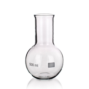 Flacon à col large à fond plat en verre borosilicaté de meilleure qualité de différentes tailles (50ml à 2000ml) objectif de laboratoire de recherche chimique - Product Image 1