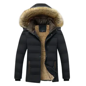 ब्रांड के कपड़े Parka पुरुषों कोट सर्दियों जैकेट मोटी फर Hooded निविड़ अंधकार घिसना गर्म आकस्मिक Parka जैकेट