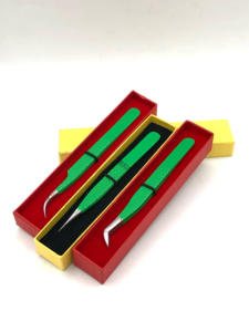 Haute qualité russe Volume céleri poudre revêtement cils pince à épiler en acier inoxydable incurvé Anti-magnétique antistatique 10mm longueur - Product Image 5