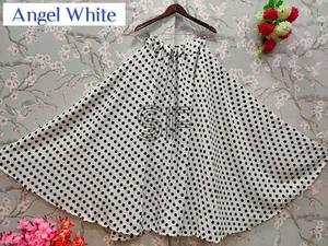 กระโปรงยาวราคาถูกจำนวนมากขายส่งที่นิยมมากที่สุดกระโปรงยาวเอวสูงยืดเจอร์ซีย์ถักบานกระโปรง MAXI ลายจุดสีดำและสีขาว - Product Image 4