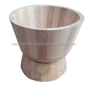 Juego de Tazones para Servir de Madera Natural 100% Clásica, Hechos a Mano, Modernos, Desechables, para Cocina, Hogar, Hotel, Restaurante, Frutas, Ensaladas, Fiestas - Product Image 1