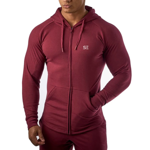 Sudadera con capucha de algodón para hombre, ropa de calle de alta calidad, con logotipo bordado personalizado, doble cremallera - Product Image 1
