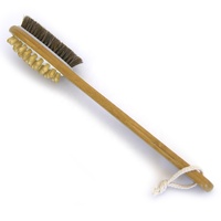 Brosse de Douche en Crins de Cheval Personnalisée, Manche Long en Bambou, Double Face, Entièrement Naturelle, pour Massage et Gommage Corporel
