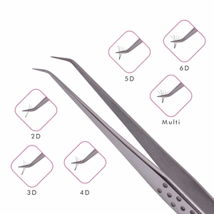 Satin Finish Eyelash Extension Tweezer with Dotted Design Private Label, Heavy Duty Stainless Steel Eyelash Extension Tweezer - Product Image 2