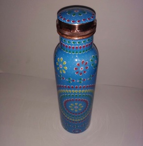 New Design Printed Pure Copper Water <b>Bottle</b> Handmade Leak Proof Copper <b>Insulated</b> Thermos for Bar Accessories 28 OZ - Product Image 2