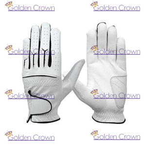 Gants de golf en cuir blanc, cabreta coloré de haute qualité - Product Image 6