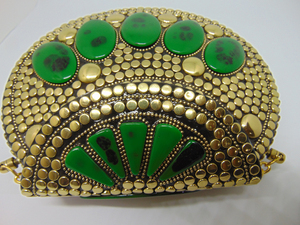 Party Sling Clutch Mosaic Bag Stone Clutch Ethnic Metal Vintage Handmade - Product Image 2