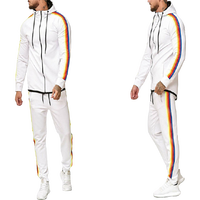 Ensemble de survêtement décontracté d'hiver pour homme, deux pièces, grande taille, avec sweat à capuche uni et pantalon harem léger